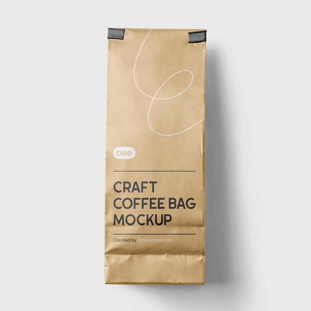 Free Craft Coffee Bag Mockup