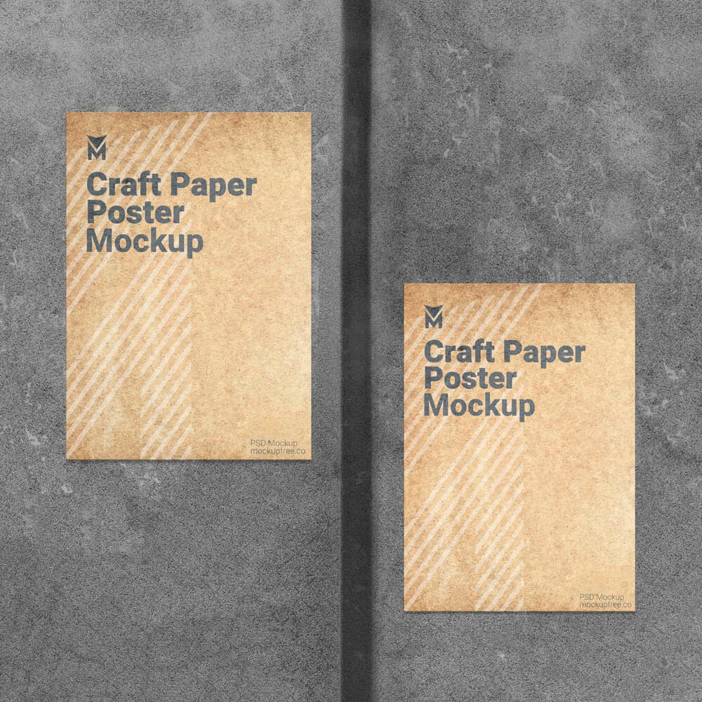 Free Craft Paper Poster Mockup