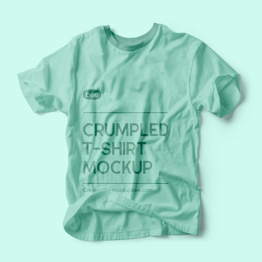 Free Crumpled T-Shirt Mockup