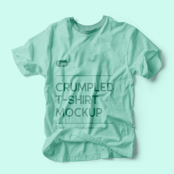 Free Crumpled T-Shirt Mockup