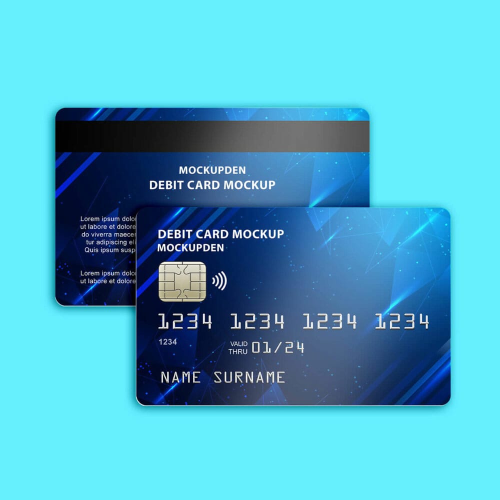 Free Debit Card Mockup PSD Template