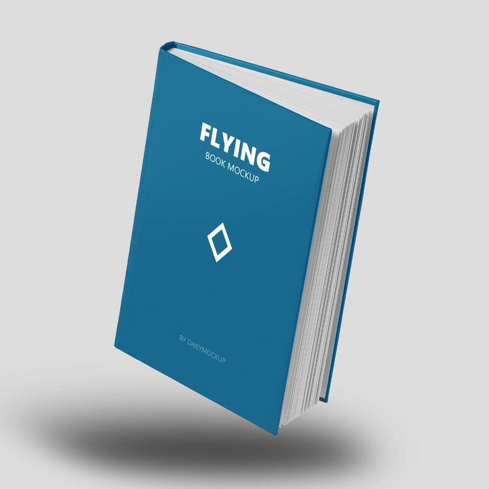 Free Flying Book Mockup PSD