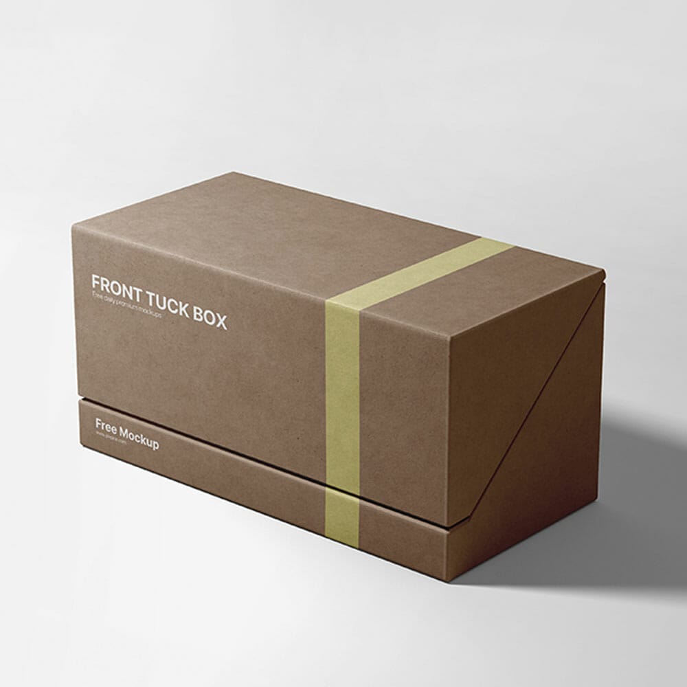 Free Front Tuck Box Mockup