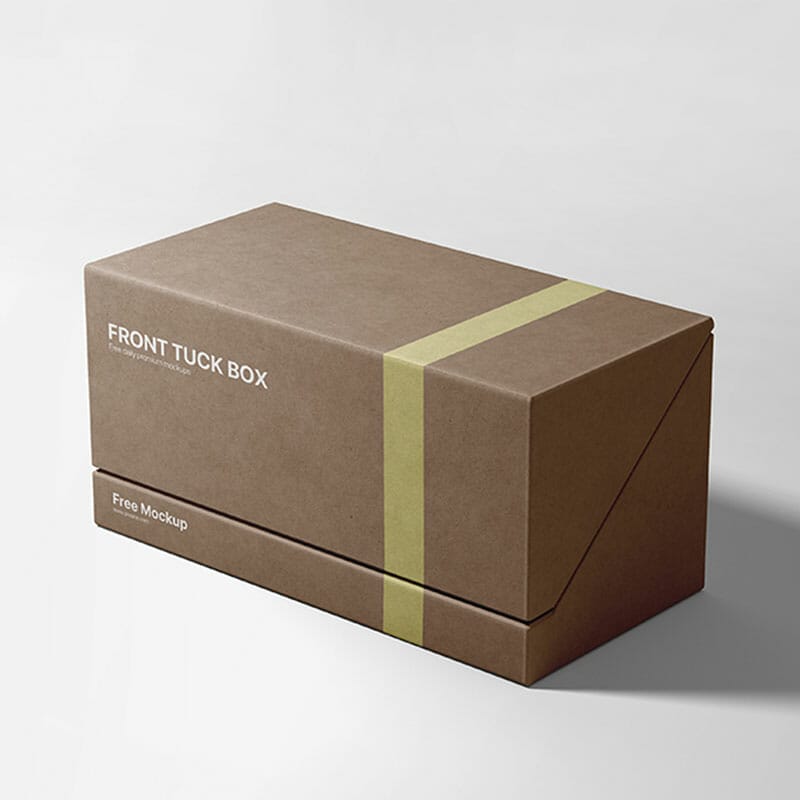 Free Front Tuck Box Mockup
