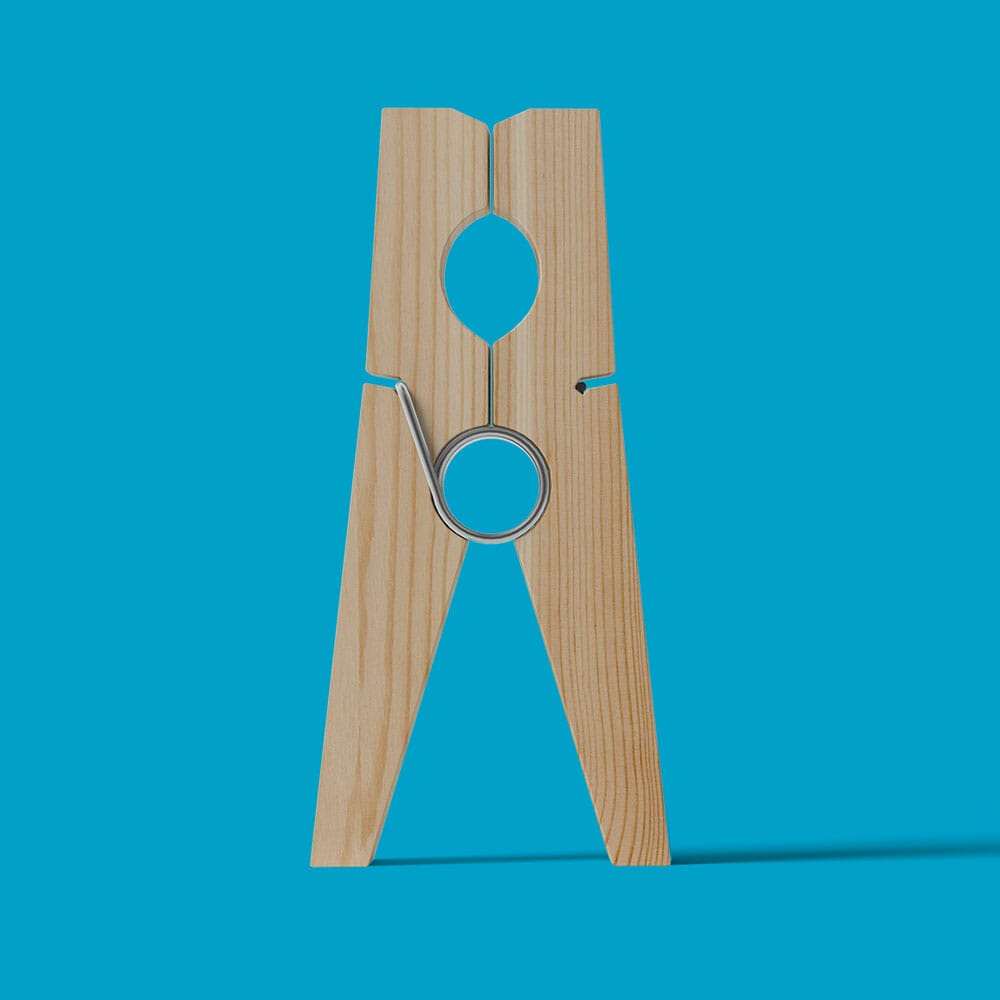Free Front View Clothespin Mockup