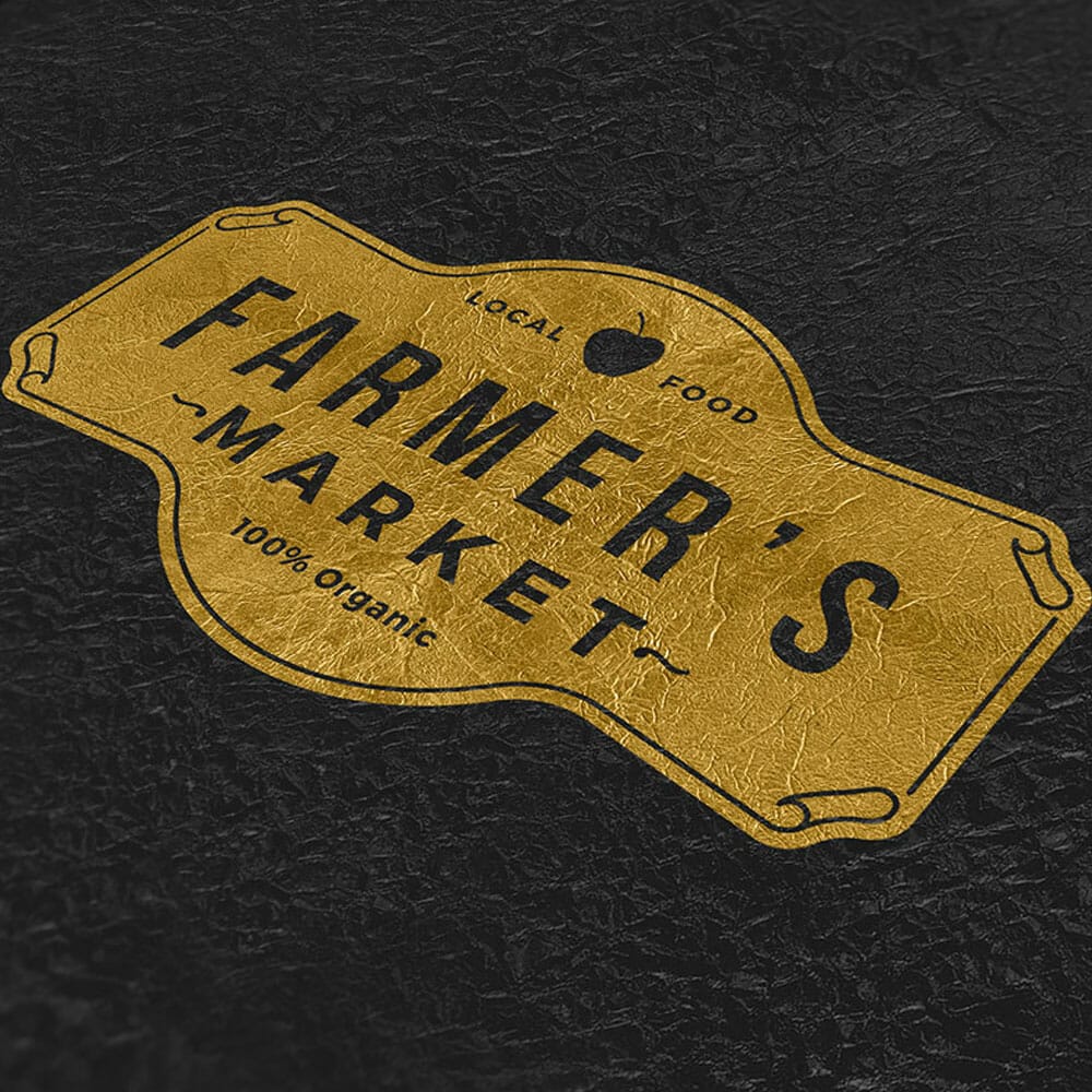 Free Gold Foil PSD Logo Mockup