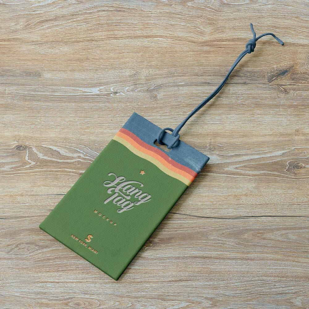 Free Hanging Clothing Tag Mockup PSD