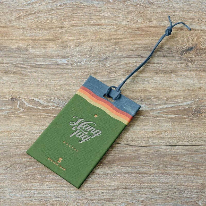 Free Hanging Clothing Tag Mockup PSD