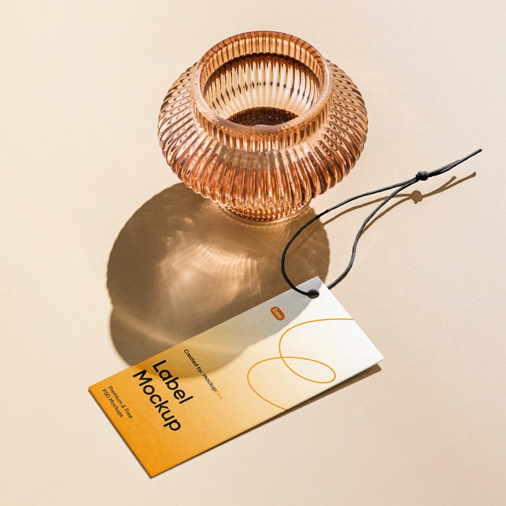 Free Label With Vase Mockup
