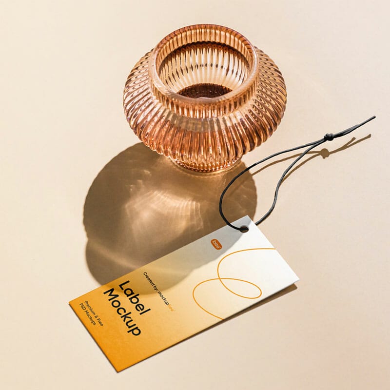 Free Label With Vase Mockup