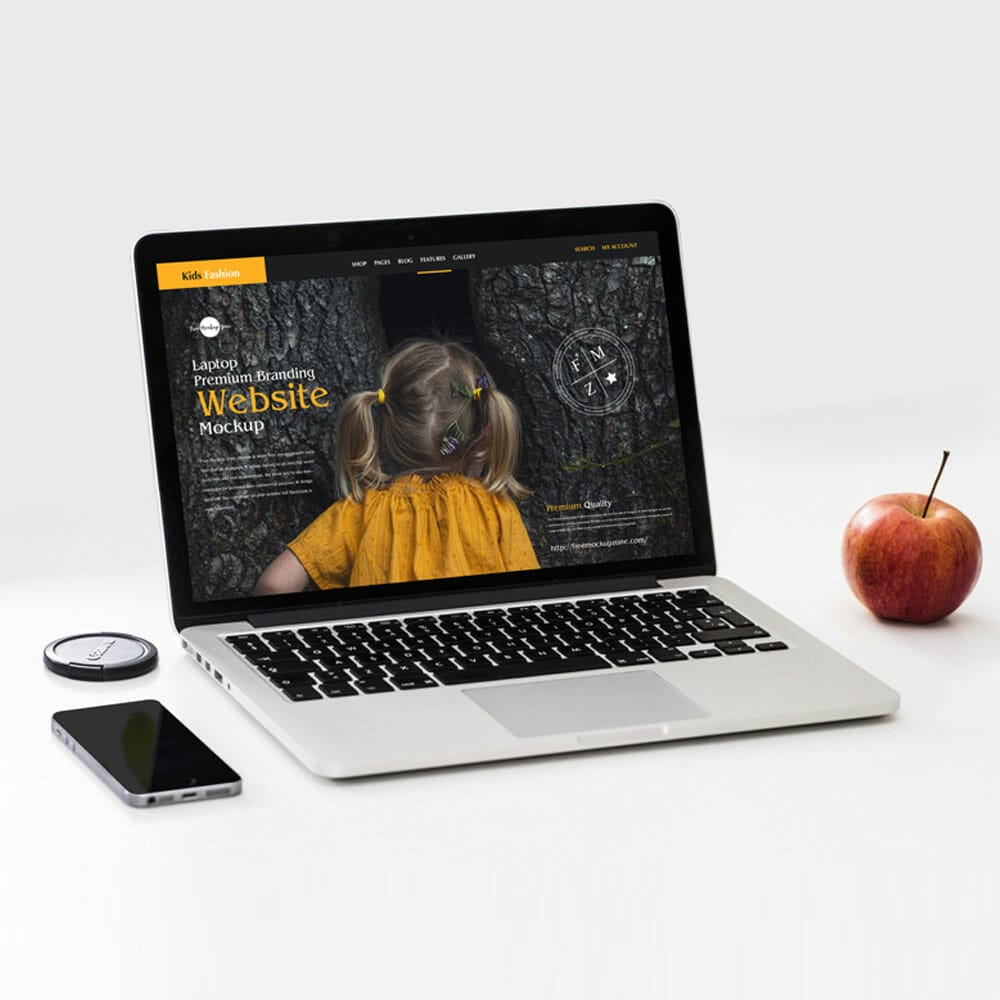 Free Laptop Premium Branding Website Mockup