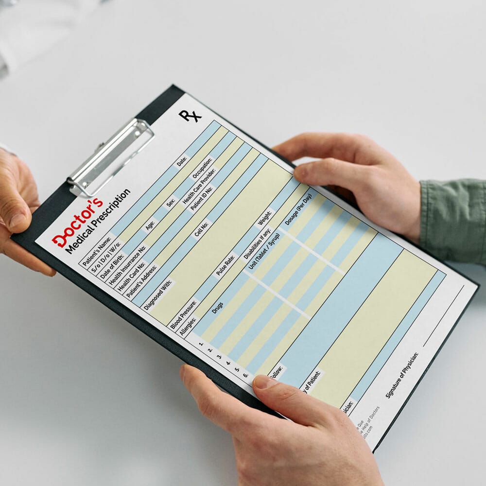 Free Medical Prescription Mockup PSD