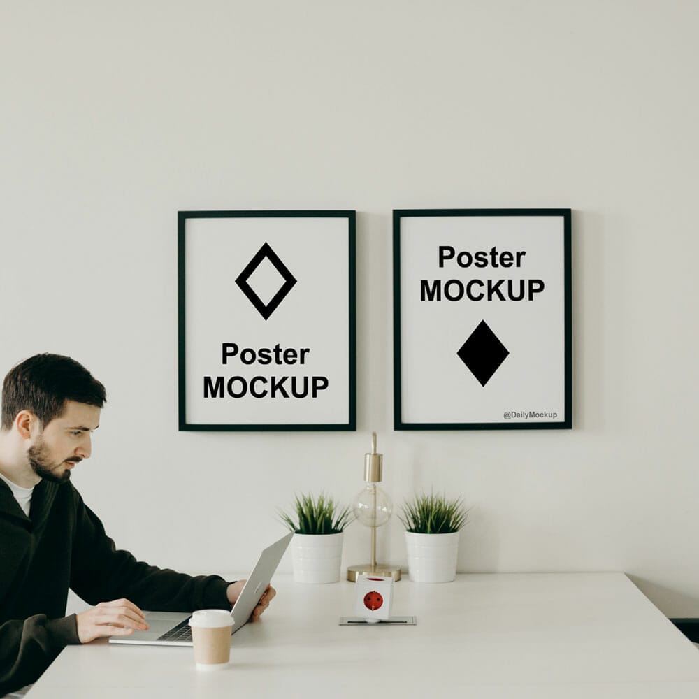Free Office Poster Mockup PSD » CSS Author