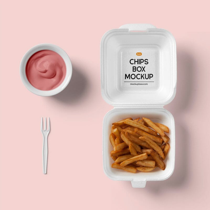 Free Open Chips Box Mockup