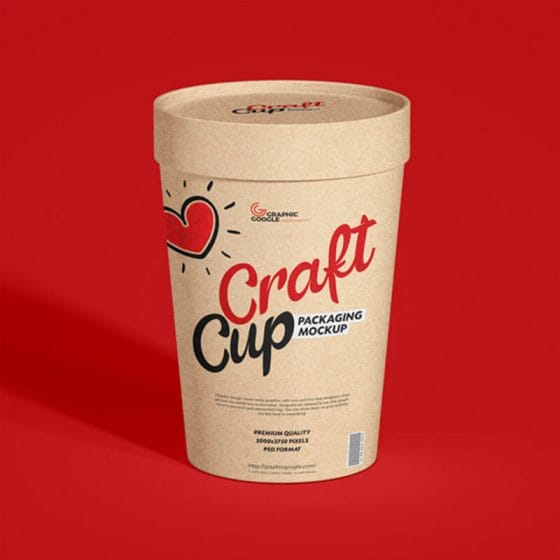 Free Packaging Craft Cup Mockup