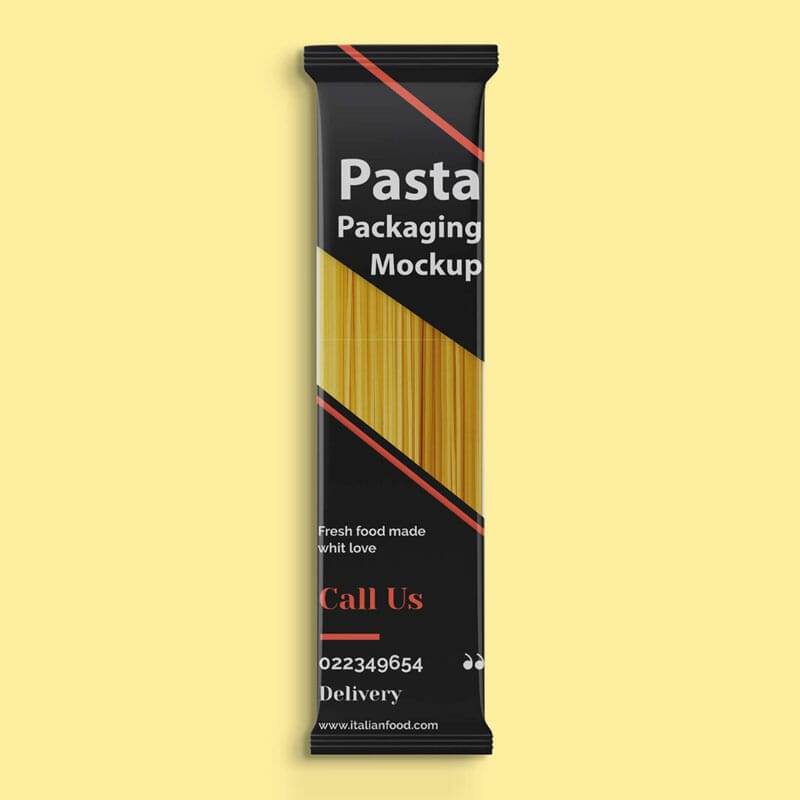 Free Pasta Packaging Mockup PSD Template