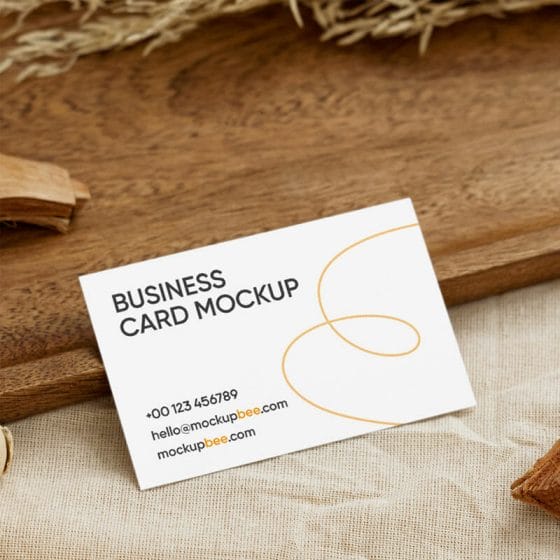 Free Perspective Business Card Mockup
