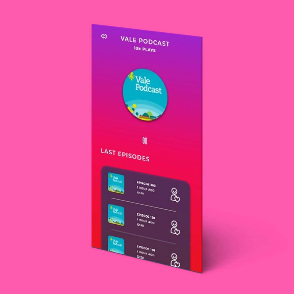 Free Podcast App Mockup PSD Template