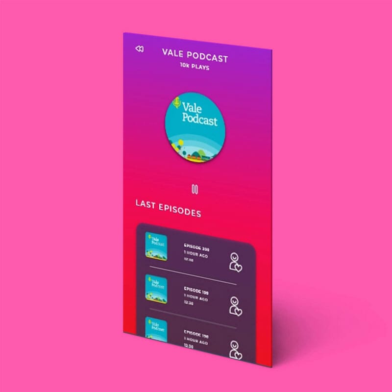 Free Podcast App Mockup PSD Template