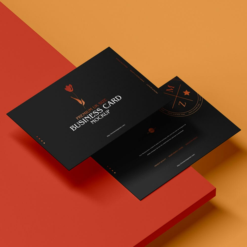 Free Premium UK Size Business Card Mockup
