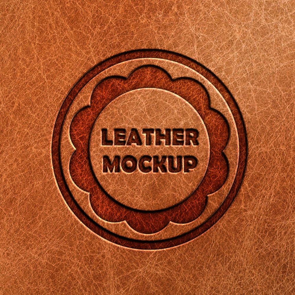Free Pressed Leather Logo Mockup