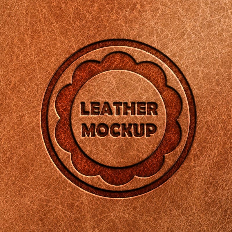 Free Pressed Leather Logo Mockup