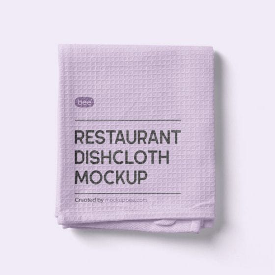 Free Restaurant Dishcloth Mockup