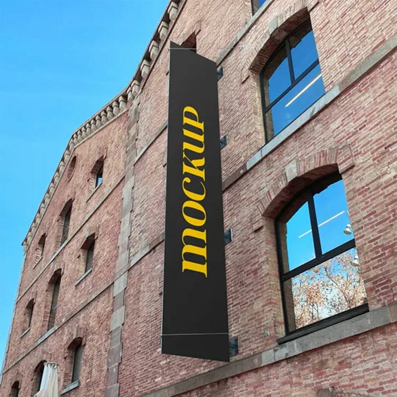 Free Restaurant Hanging Banner Mockup