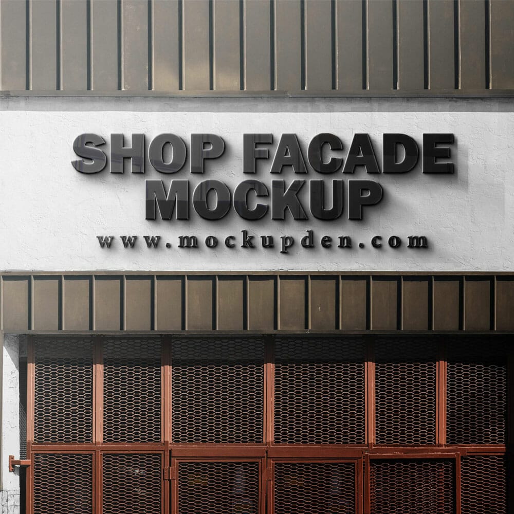 Free Shop Facade Mockup PSD Template
