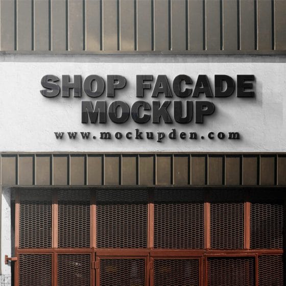 Free Shop Facade Mockup PSD Template