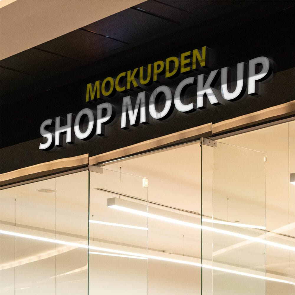 Free Shop Mockup PSD Template