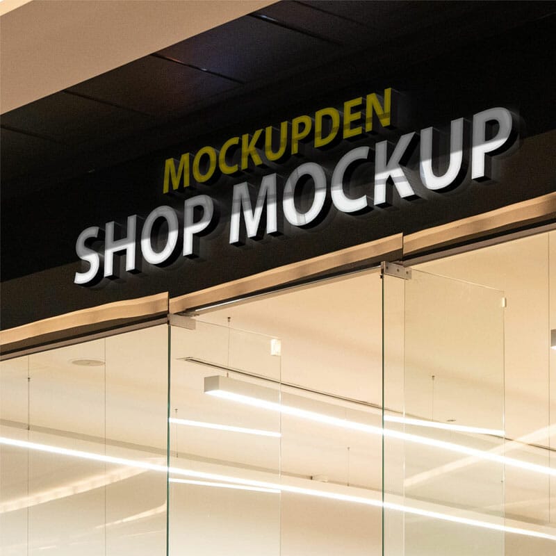 Free Shop Mockup PSD Template