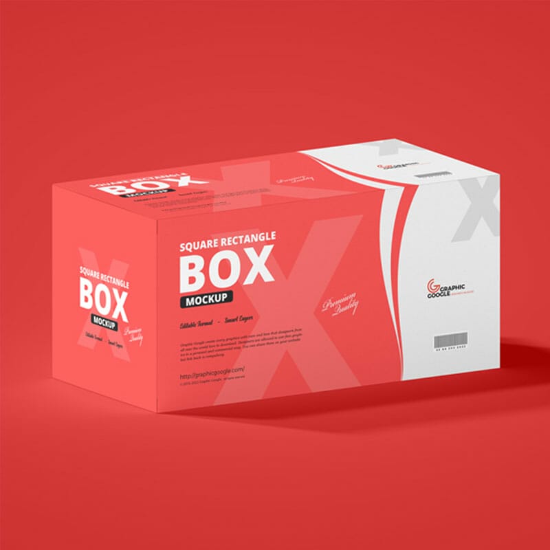 Free Square Rectangle Box Mockup
