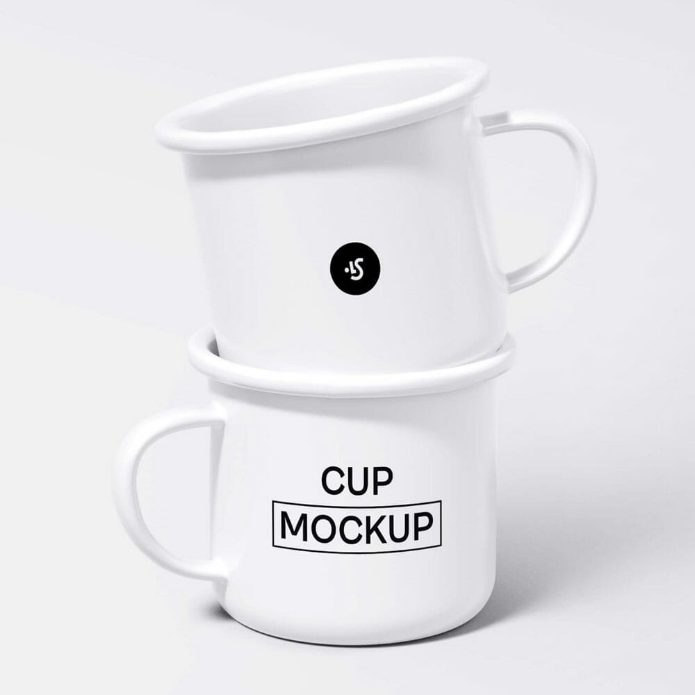 Free Steel Mugs Minimalistic Mockup