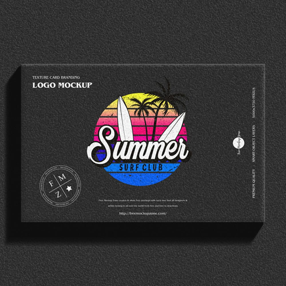 Free Texture Card Branding Logo Mockup