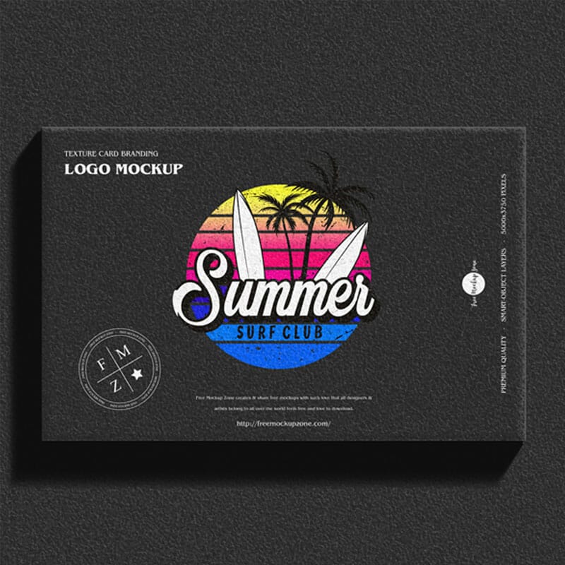 Free Texture Card Branding Logo Mockup