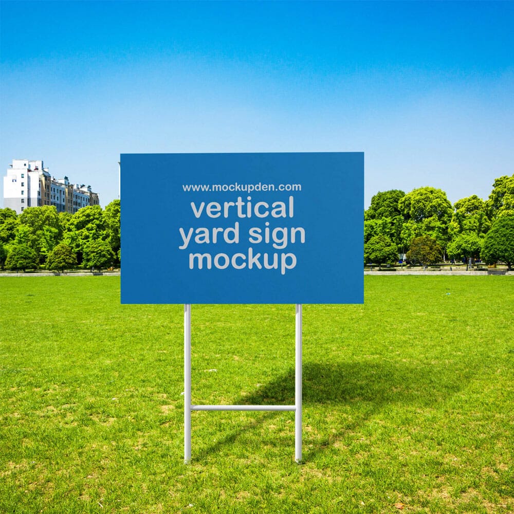 Free Vertical Yard Sign Mockup PSD Template