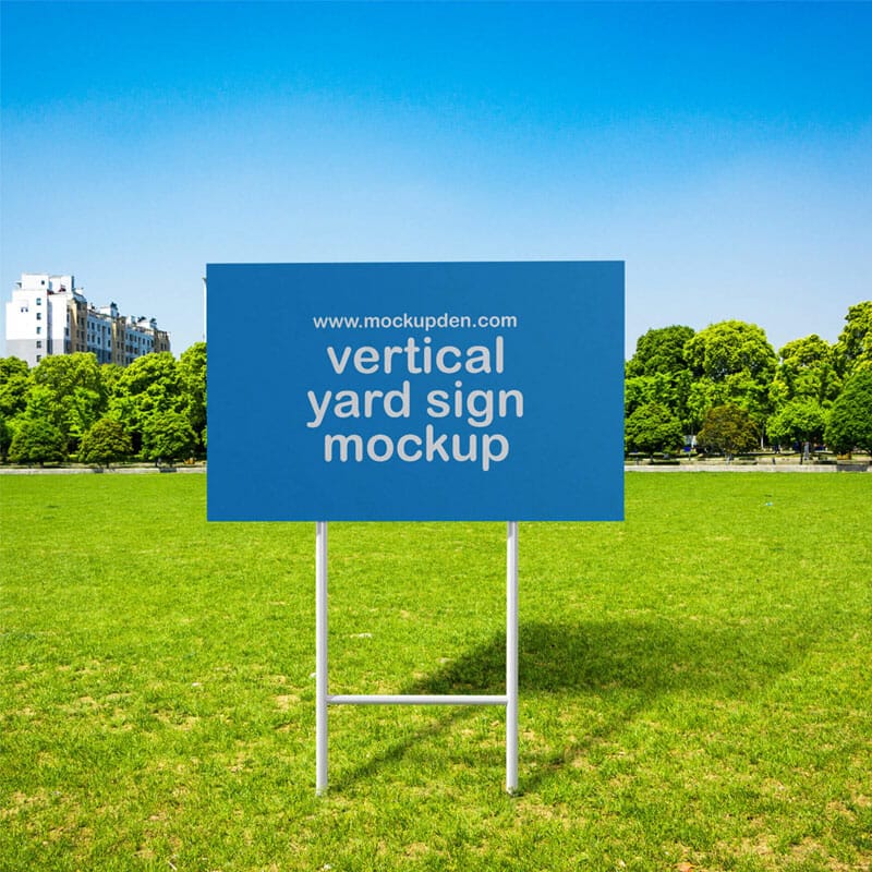 Free Vertical Yard Sign Mockup PSD Template