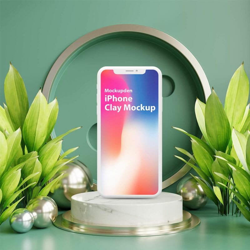 Free iPhone Clay Mockup PSD Template