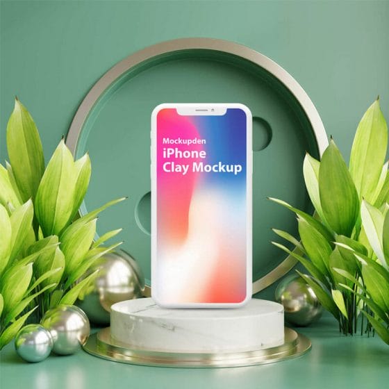 Free iPhone Clay Mockup PSD Template