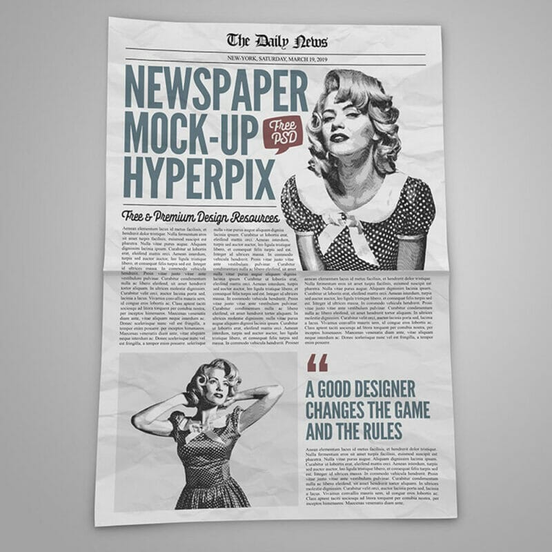 Full Page Newspaper Mockup PSD Template » CSS Author