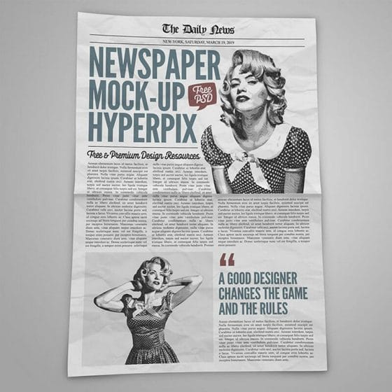 Full Page Newspaper Mockup PSD Template