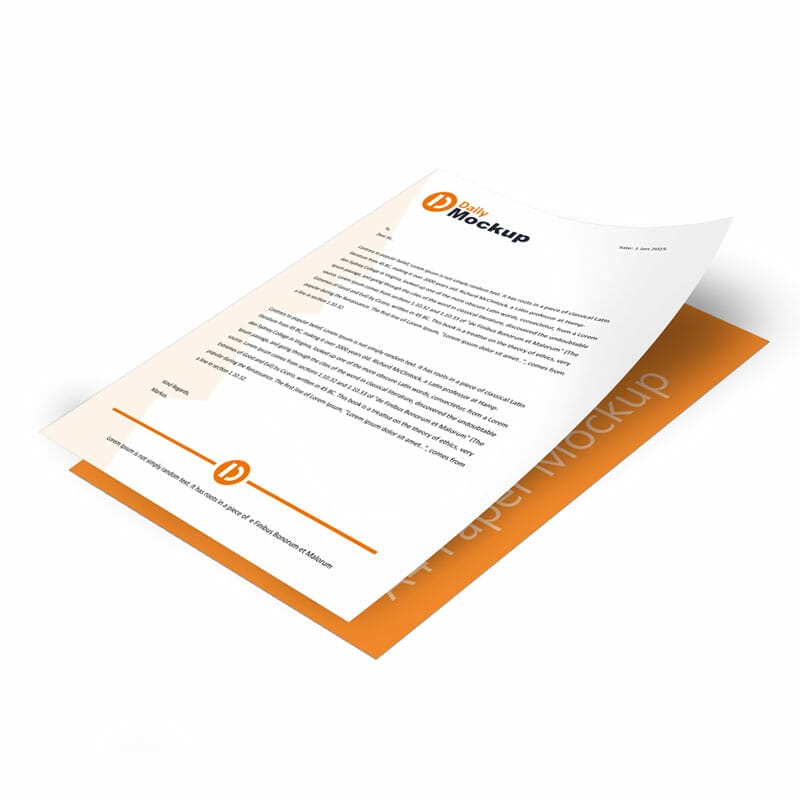 Hand Holding A4 Mockup Paper