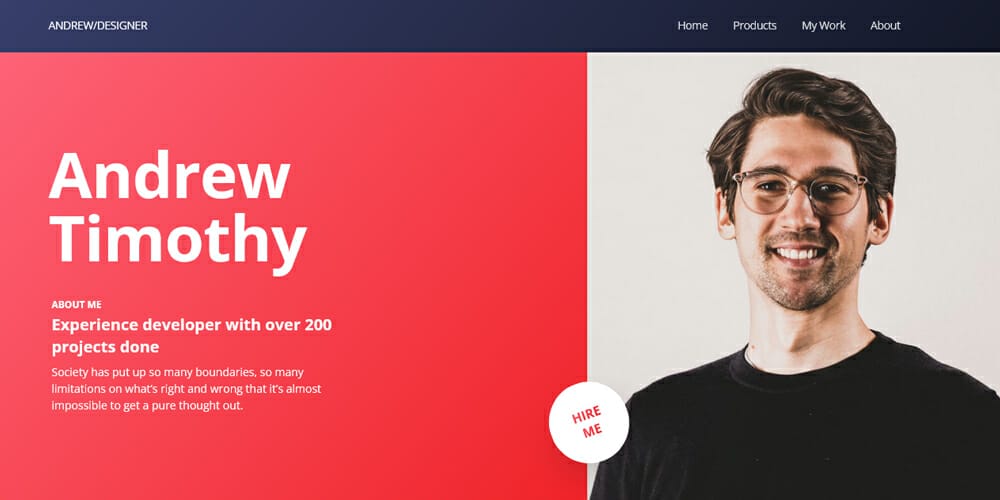 Free Bootstrap Portfolio Templates 86 Personal Portfolio Landing Page Template