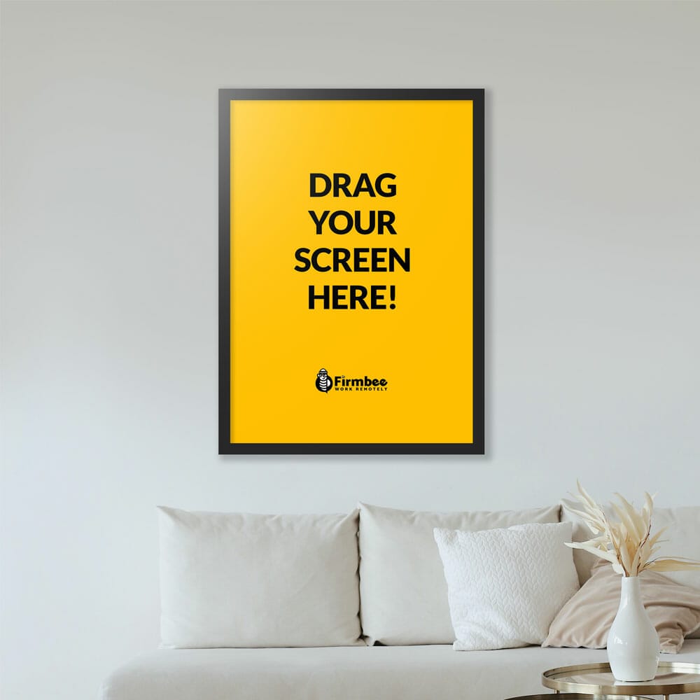 Poster Mockup In A Modern Living Room Free mockup