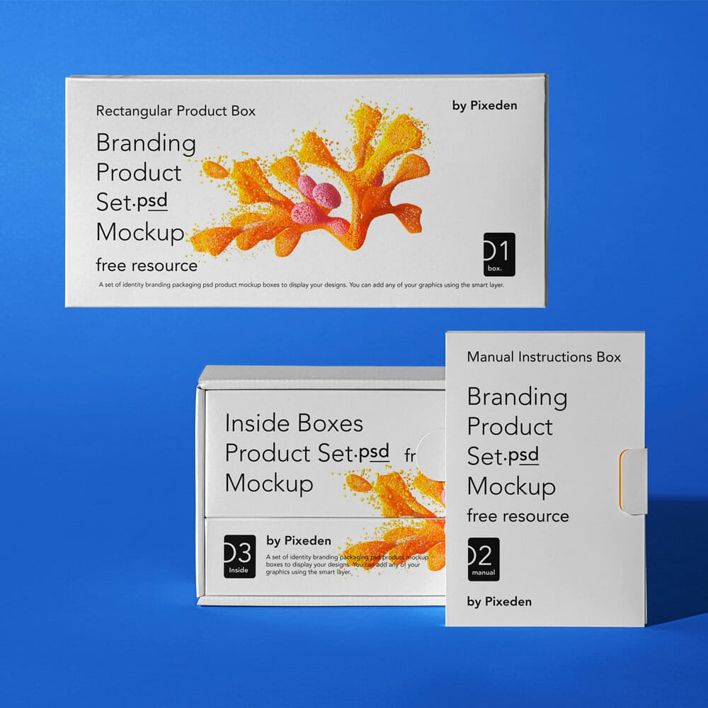 Product Branding PSD Box Mockup Set