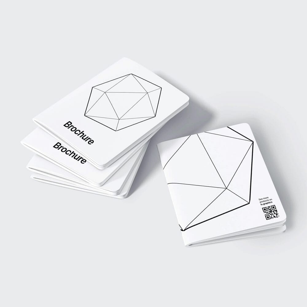 Rounded Corners Brochures Mockup Scene