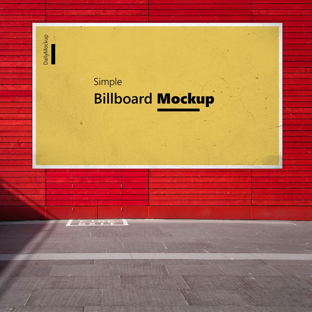 Simple Billboard Mockup PSD