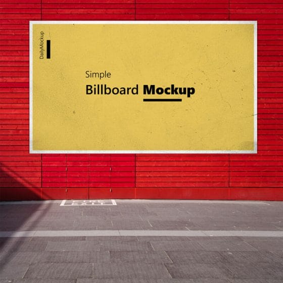 Simple Billboard Mockup PSD