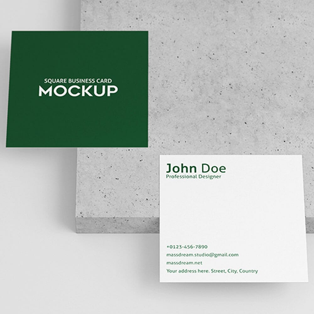 Square Business Card Mock-Up